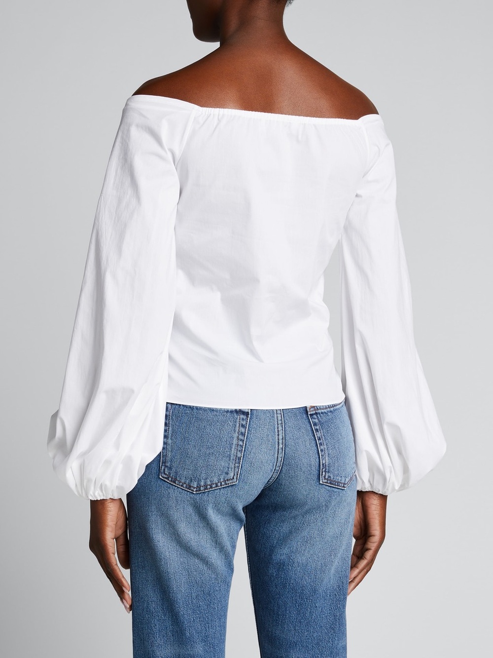 Caroline Constas Off-Shoulder White Ling Sleeve Blouse | Size XS